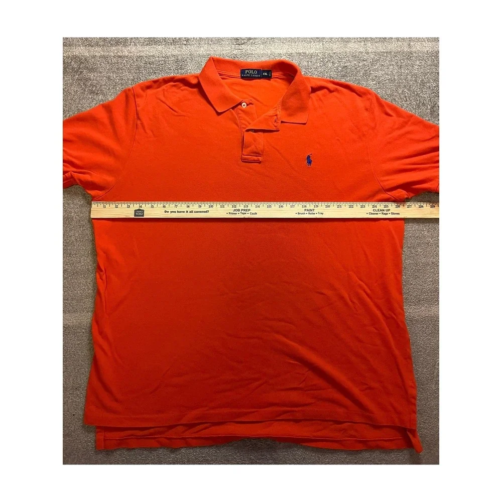 Polo Ralph Lauren Mens XXL Orange Cotton Pique Short Sleeve Pony Logo Polo Shirt